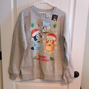 NWT XL Bluey Christmas Sweatshirt-Gray